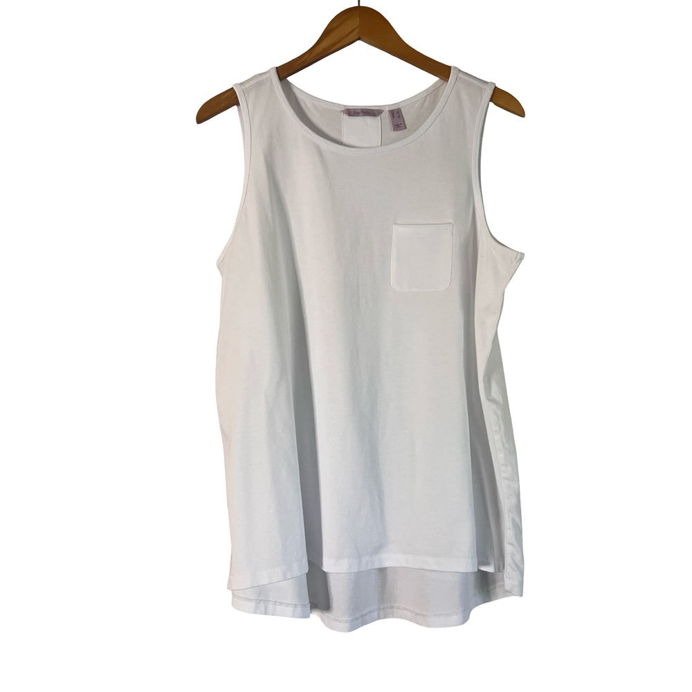 A695708 AnyBody Essentials Cotton Pocket Tank White L